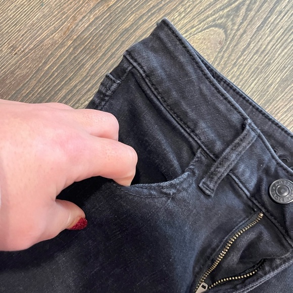 American Eagle Skinny Jeans High Rise Next Level Stretch Denim Black Size 2 - Picture 6 of 11